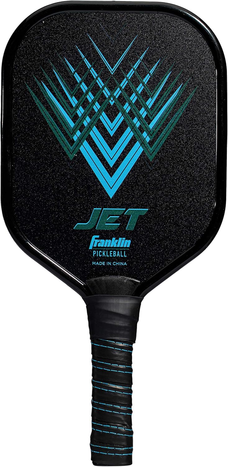 Franklin Sports Pickleball Paddle - Titus + Jet Aluminum Plated Pickleball Paddles - USA Pickleball (USAPA) Approved Paddle - 8mm Thick Core Blue