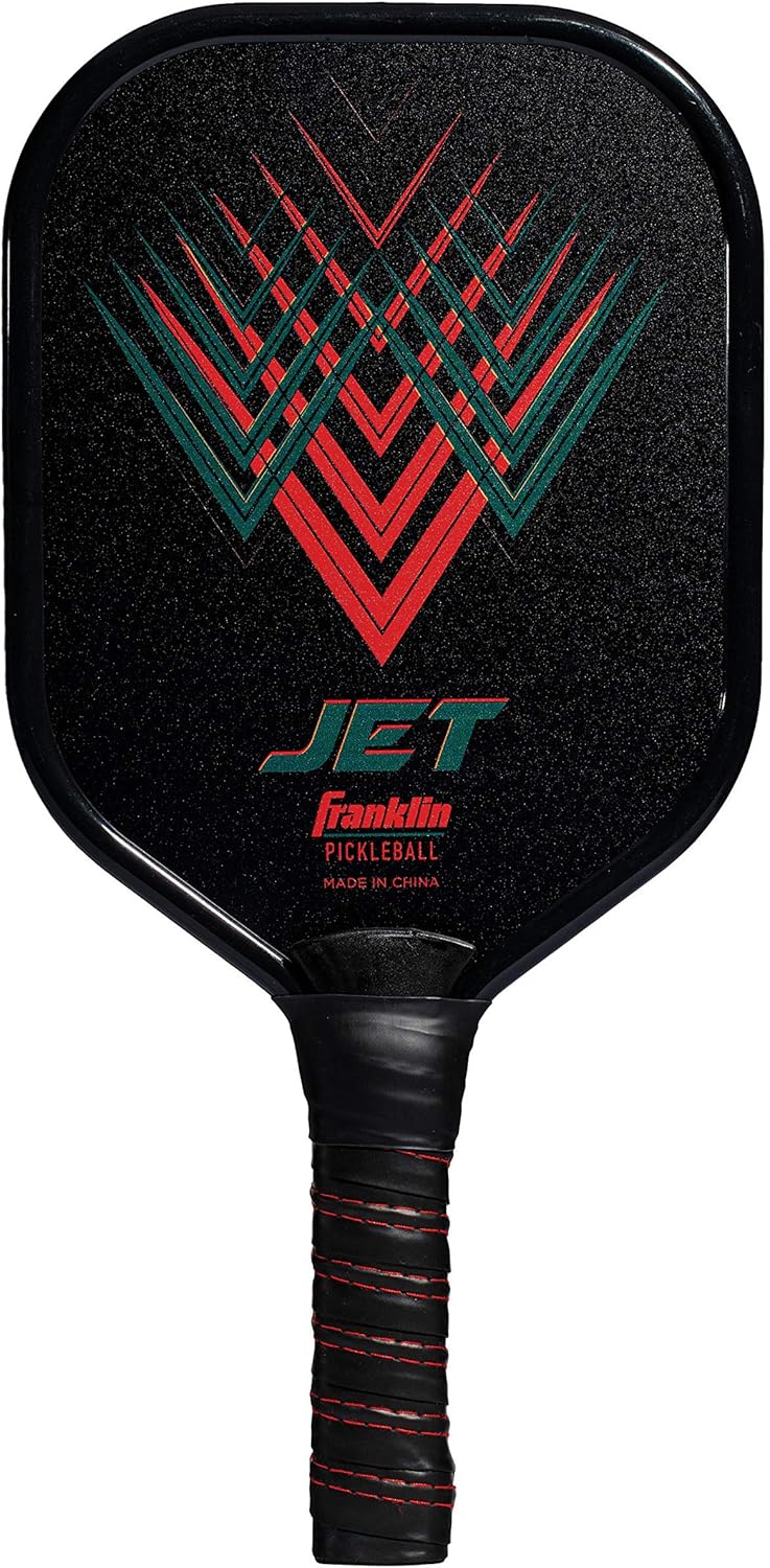 Franklin Sports Pickleball Paddle - Titus + Jet Aluminum Plated Pickleball Paddles - USA Pickleball (USAPA) Approved Paddle - 8mm Thick Core Red