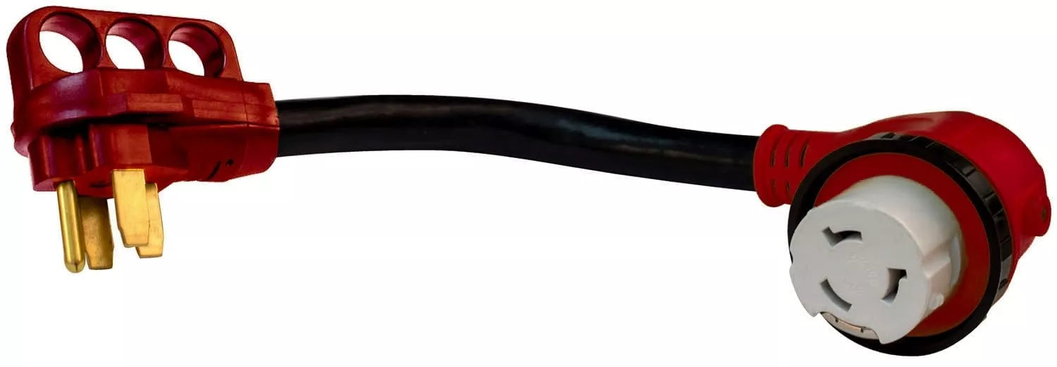 Valterra | RV Power Cord Adapter 50A Male to 50A Female Detach 90 Degree Adapter | A10-5050D90 | 12"