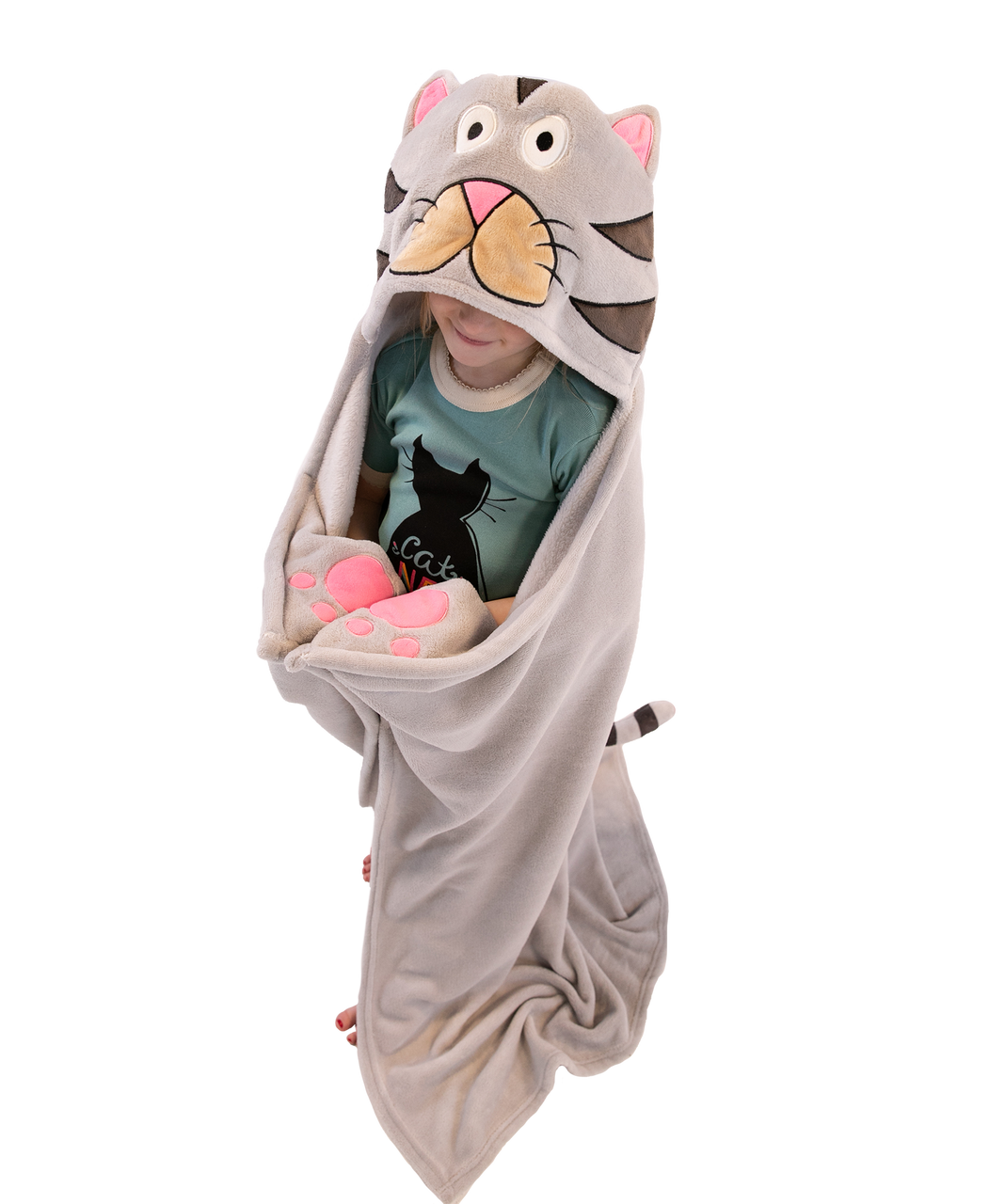 Cat Kid's Hooded Blanket