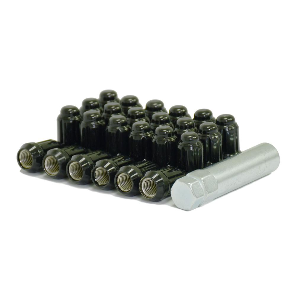 Black - Car Spline Lug Kit - Set of 20 - 12x1.5mm