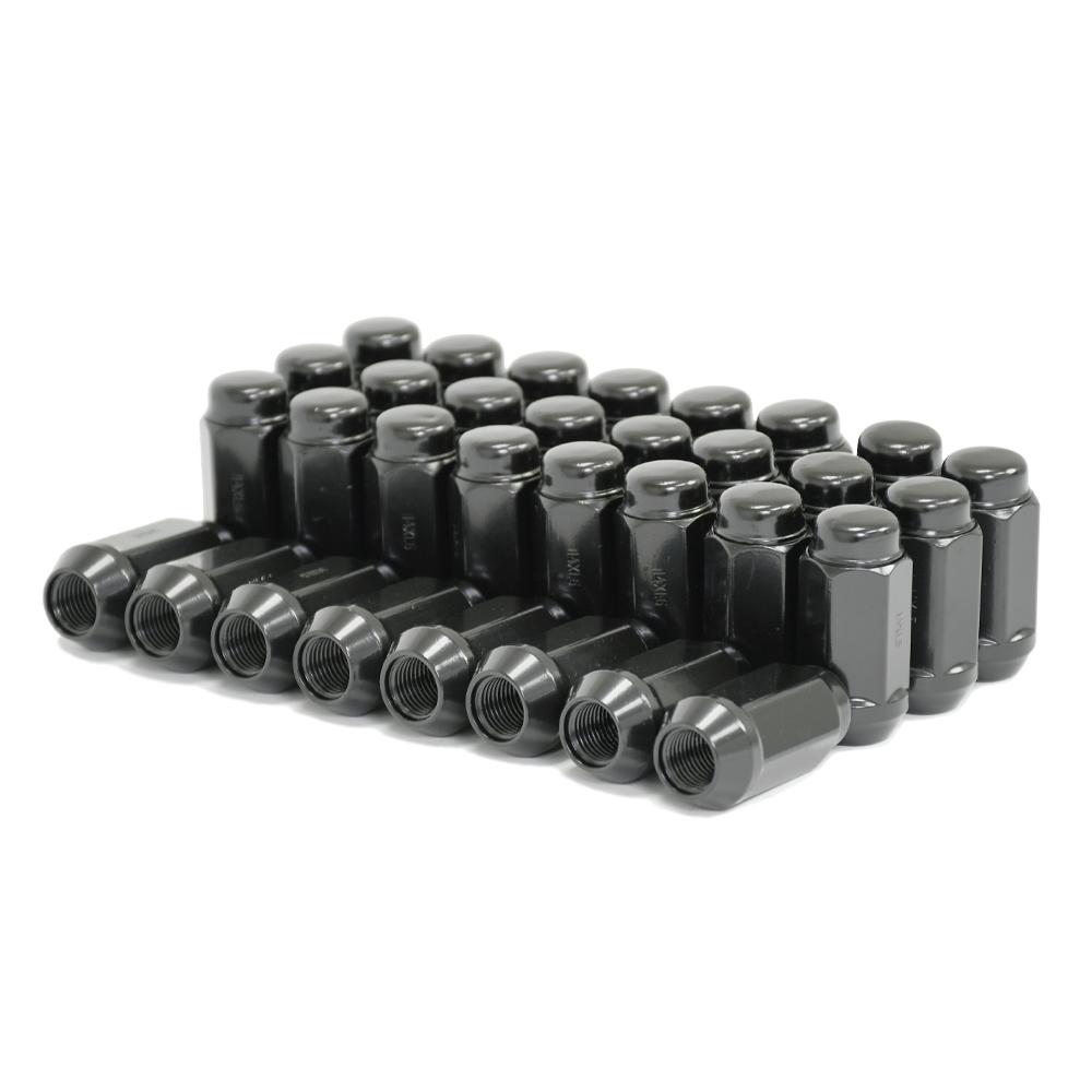 Black - GM/Ram/Dodge Factory Style - Set of 32 - 14x1.5mm - 7/8" Hex