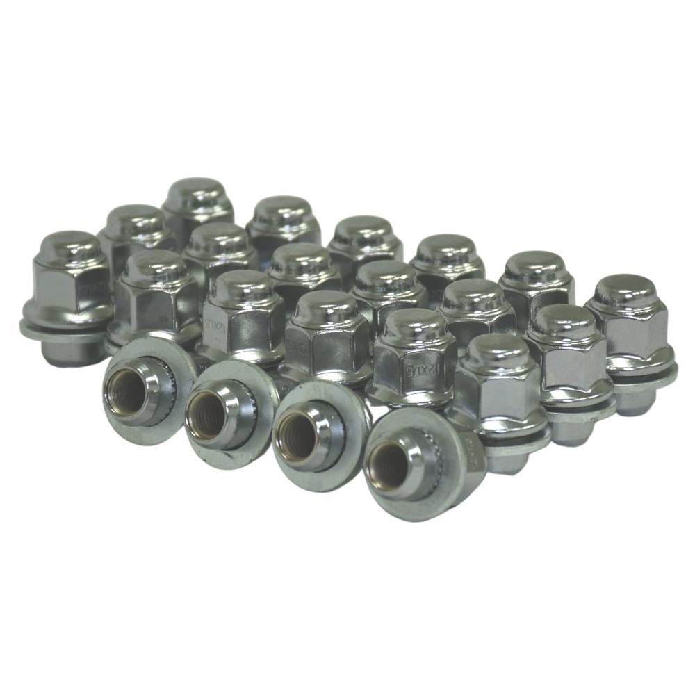 Chrome - Toyota/Lexus Passenger Car - Factory Shank with Washer - Set of 20 - 12x1.5mm - 13/16" Hex