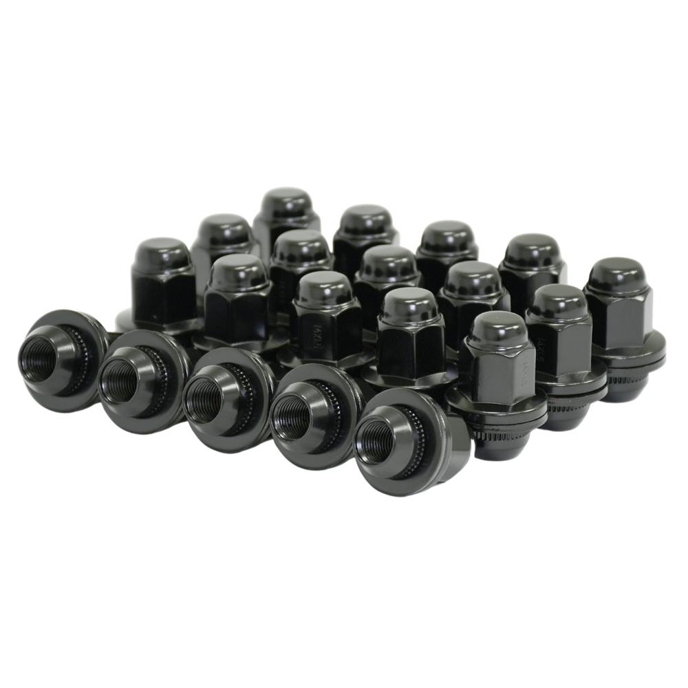 Black - Toyota Tundra/Sequoia/LX570 - Factory Shank with Washer - Set of 20 - 14x1.5mm - 7/8" Hex