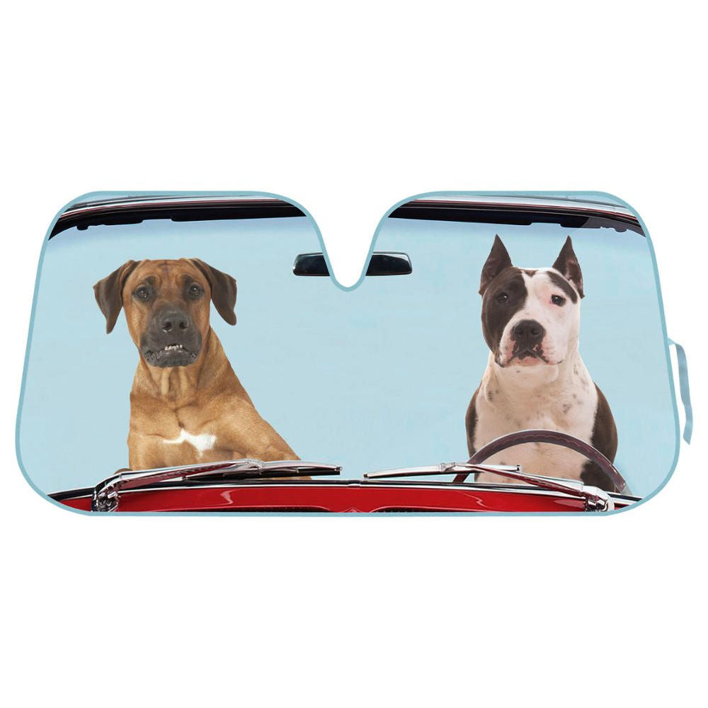 BDK Two Dogs Windshield Sun Shade - Standard Size
