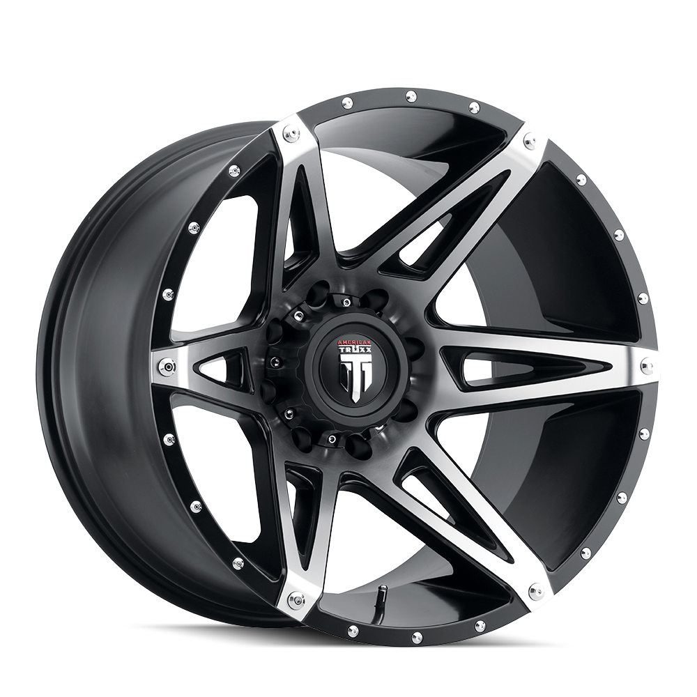 AMERICAN TRUXX KUTZ AT1902 18x9 -12 8x180 BLACK/MACHINED