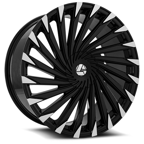 AZARA AZA-501 20X8.5 35 5X108/5X114.3 GLOSS BLACK & MACHINED
