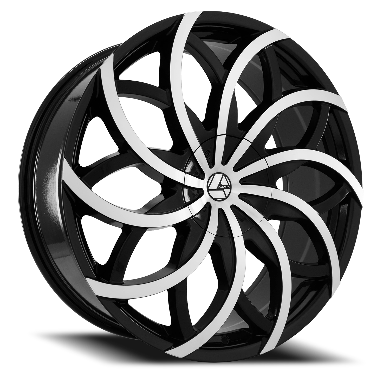 AZARA AZA-504 22X9.5 15 5X115/5X120 GLOSS BLACK & MACHINED