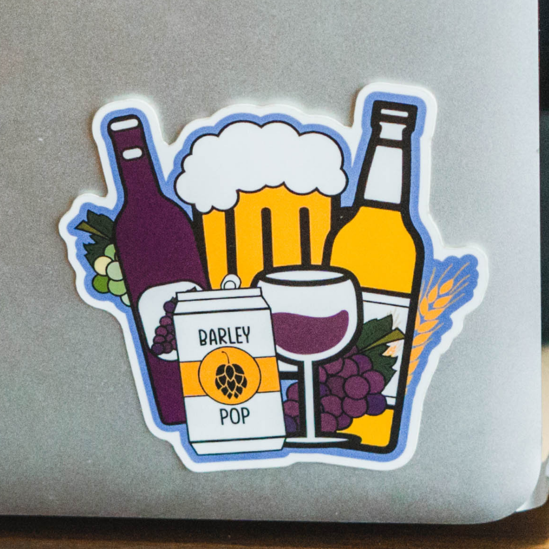 Beer and Wine Bouquet Sticker