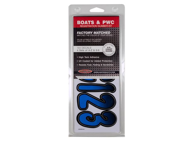 Boat Lettering 3″ Registration Kit (Blue/Black)