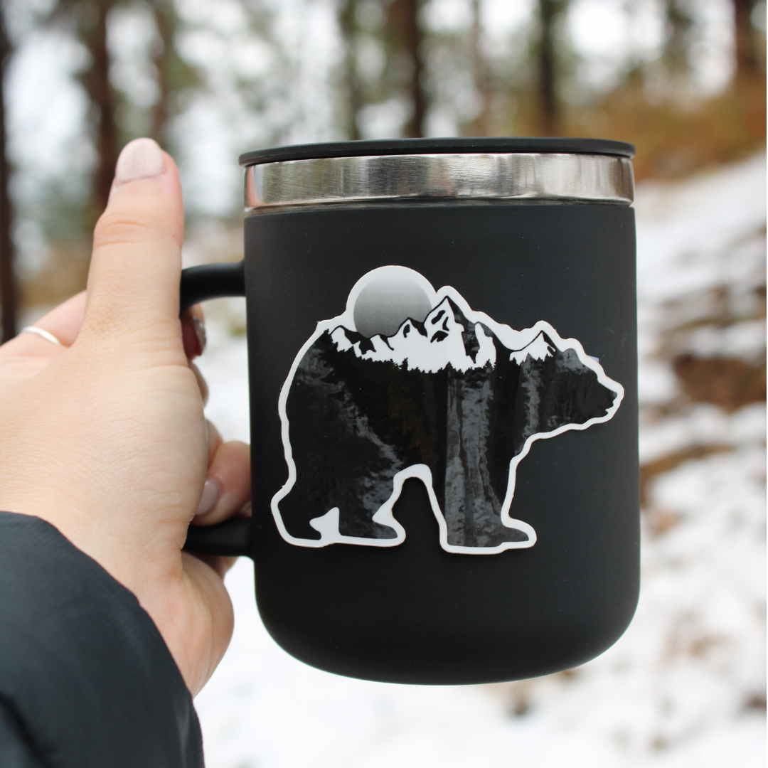 Black Bear Who Carries the Mountains on his Back Sticker