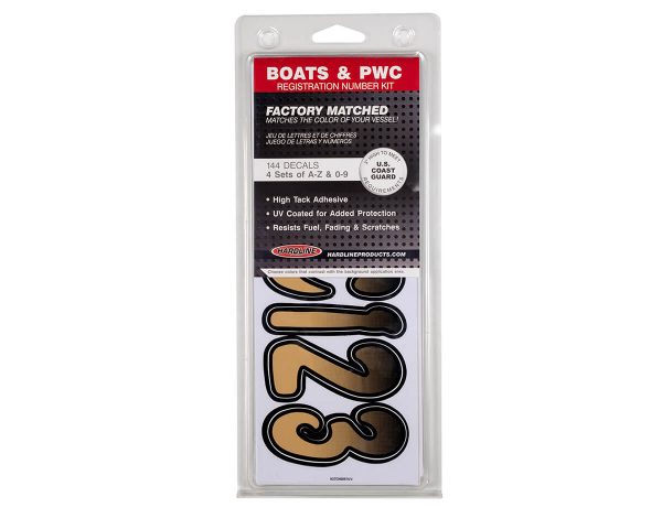 Boat Lettering 3″ Registration Kit (Brown/Black)