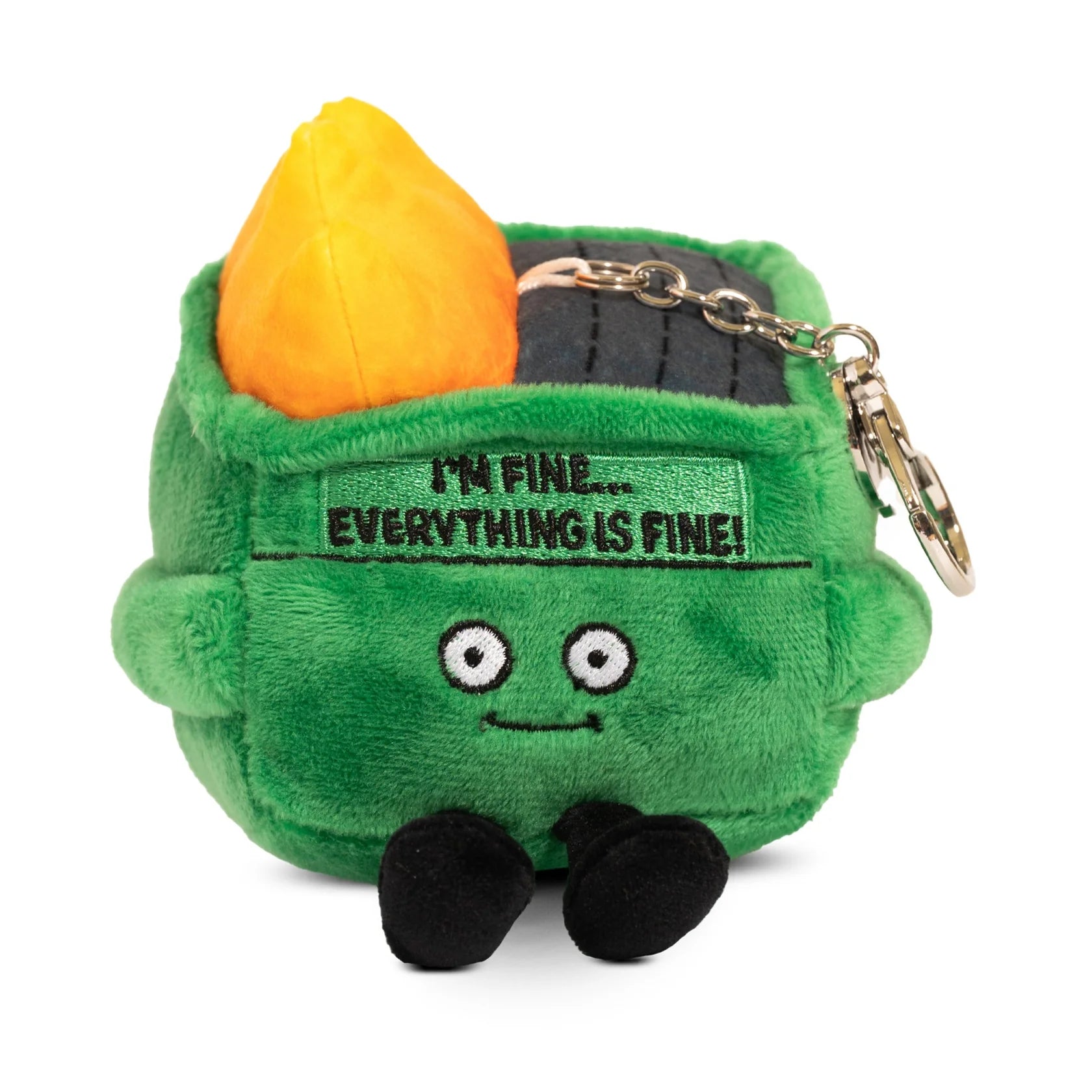 "I'm Fine...Everything's Fine" Dumpster Fire Plush Bag Charm