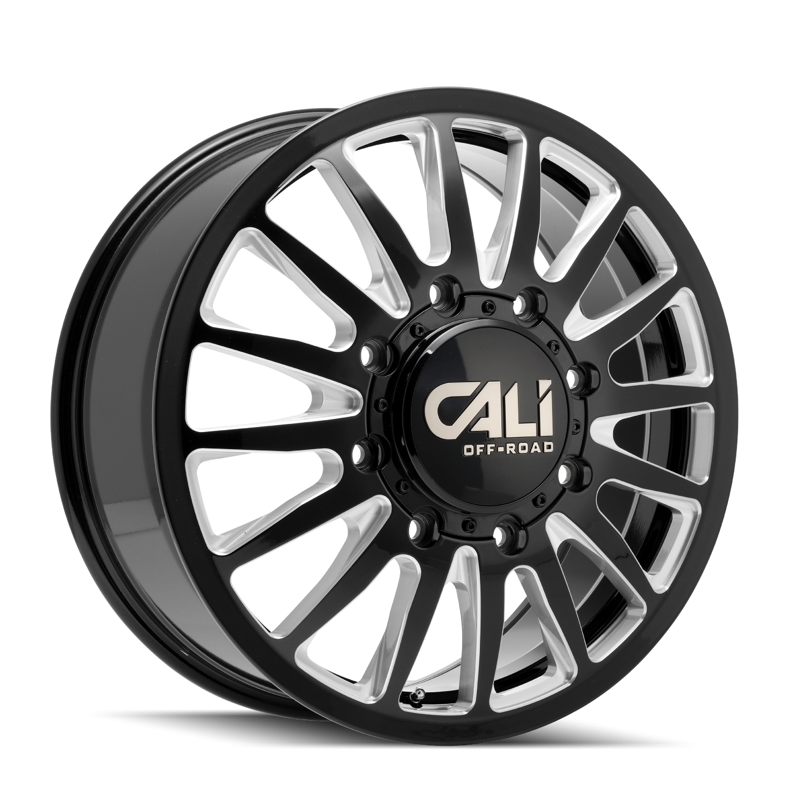 CALI OFF-ROAD SUMMIT DUALLY 9110D 20X8.25 115MM 8x200 142MM GLOSS BLACK/MILLED SPOKES
