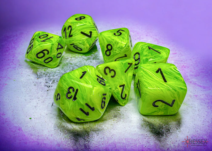 Chessex Mega-Hedral Vortex Bright Green/Black 7-Die Set