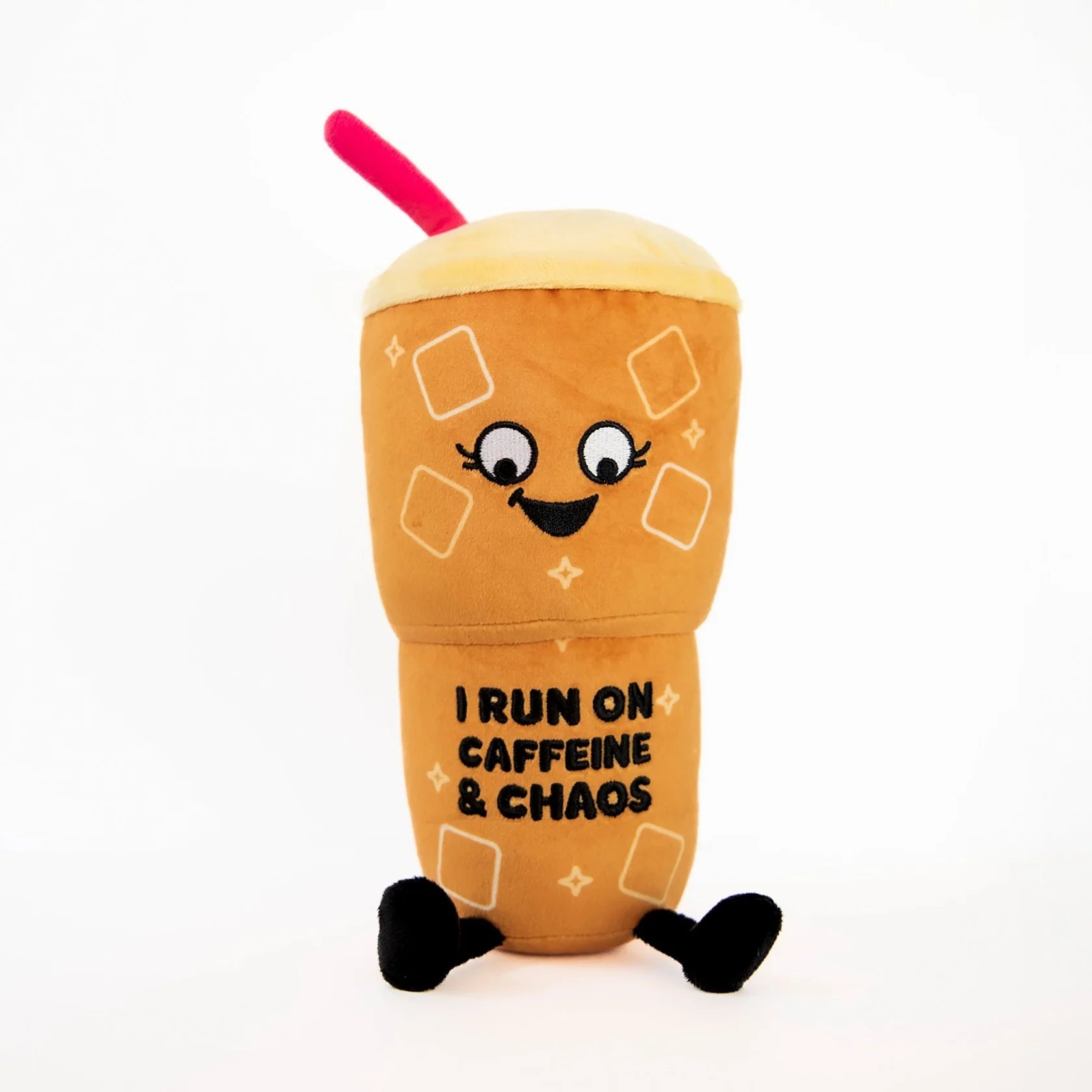 "I Run on Caffeine and Chaos" Iced Coffee Plush