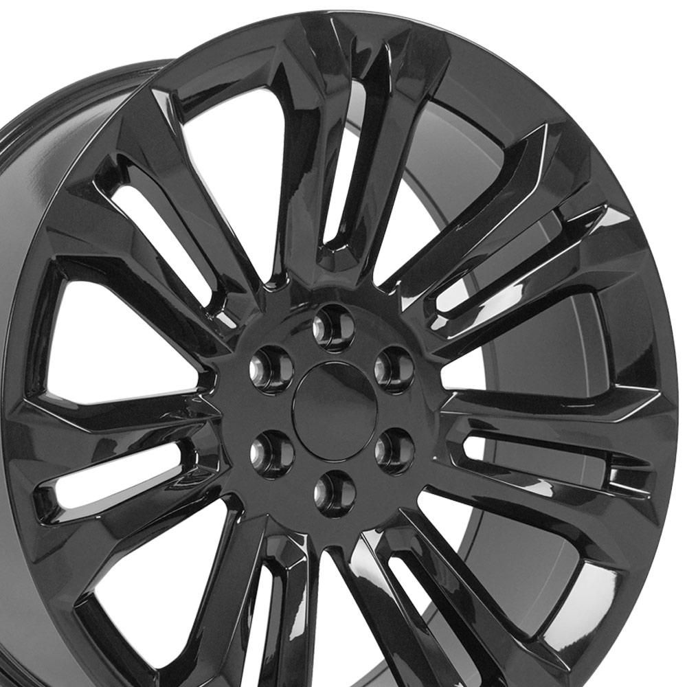 24" Replica Wheel CV43 Fits Chevrolet Silverado 1500 24x10 Gloss Black Wheel