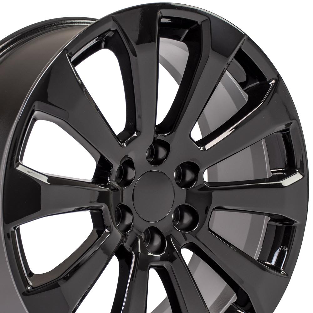 22" Replica Wheel CV95 Fits Chevrolet Silverado 22x9 Black Wheel
