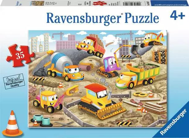 4 + 35 10.8" x 7.6" x 1.5" 0.1" x 10.2" x 7.1" Children’s Jigsaw Puzzle Raise the Roof! - 35 Pieces Puzzle