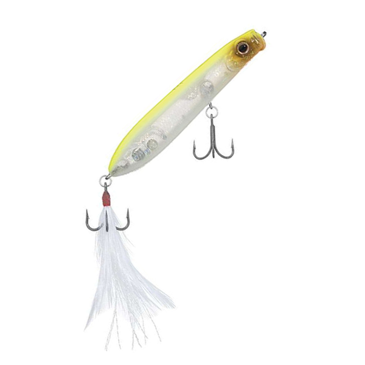 Evergreen Shower Blows Topwater Plug Skeleton Chartreuse