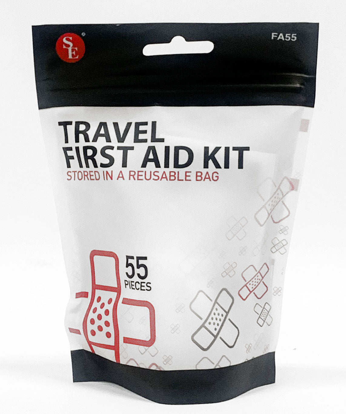 55-Piece Travel First Aid Kit Stored in a Reusable Bag