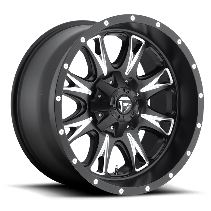Fuel 1PC D513 THROTTLE 17x9 -12 5x114.3/5x127/5x4.5/5.0 MATTE BLACK MILLED