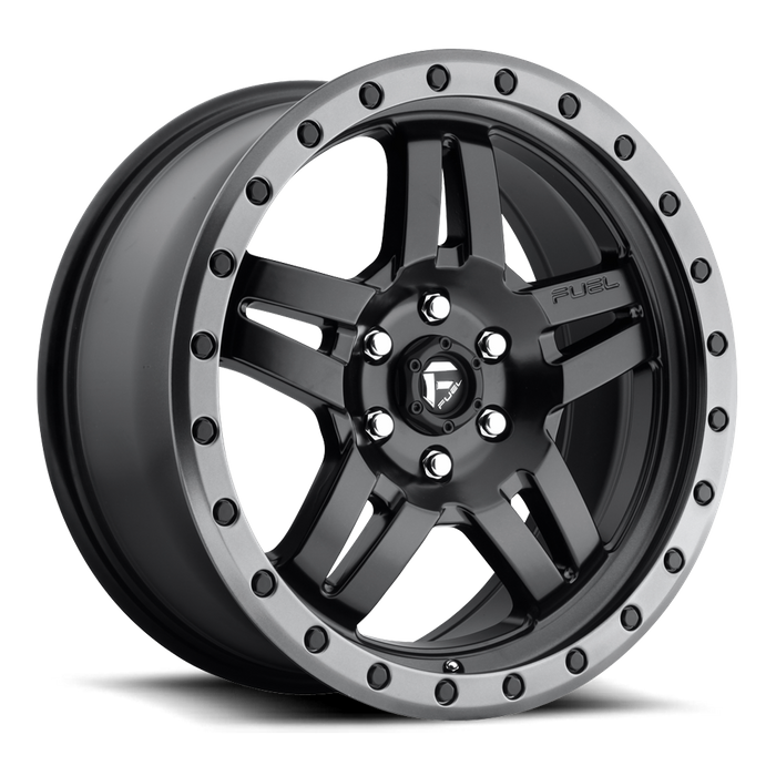 Fuel 1PC D557 ANZA 17x8.5 -6 5x127/5x5.0 MATTE BLACK GUN METAL RING