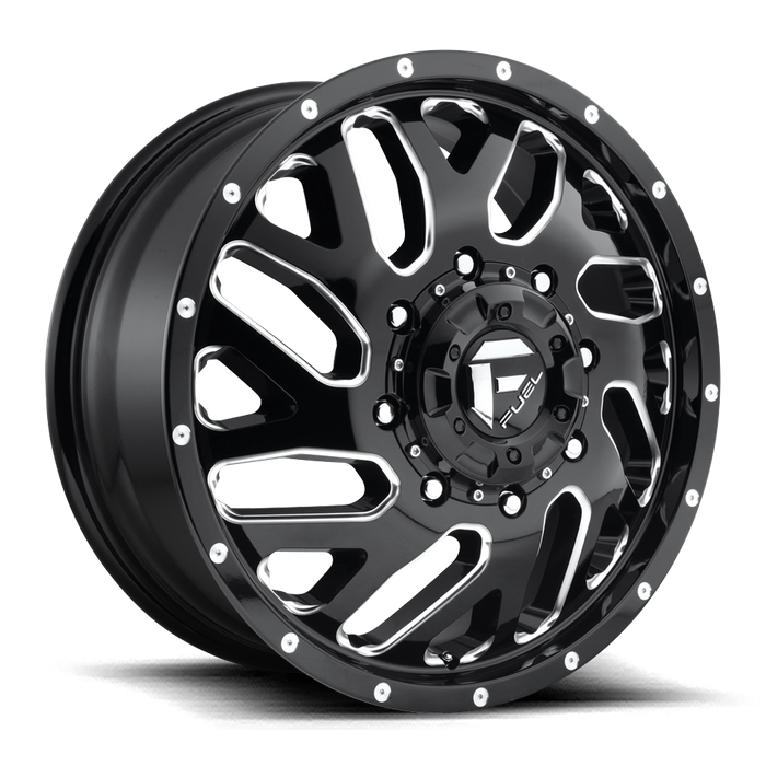 Fuel 1PC D581 TRITON 22x8.25 105 8x210/8x8.3 GLOSS BLACK MILLED