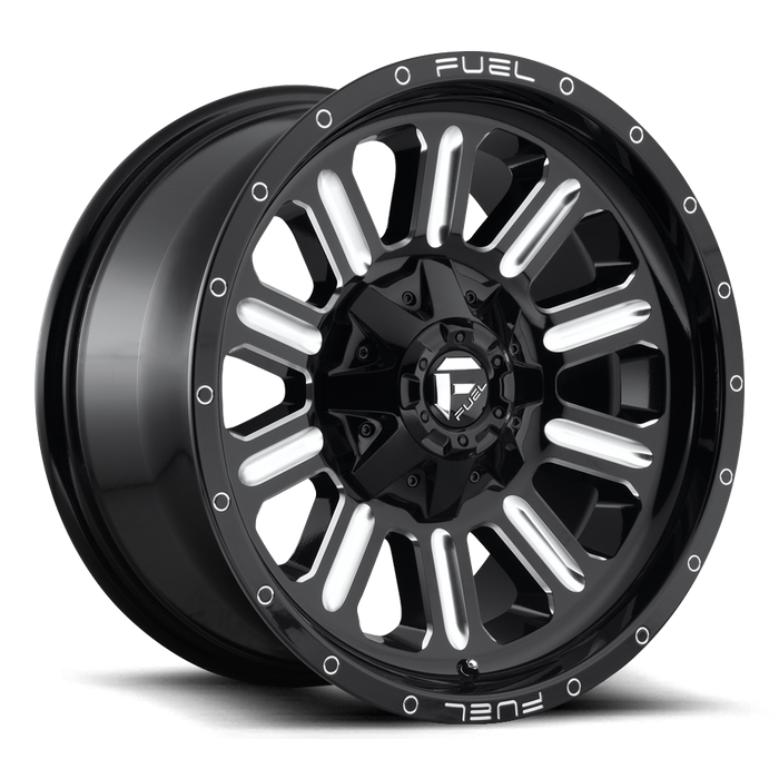 Fuel 1PC D620 HARDLINE 15x8 -18 5x114.3/5x120.65/5x4.5/4.75 GLOSS BLACK MILLED