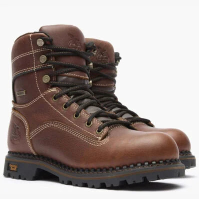 Georgia Boot AMP LT Logger Women's Alloy Toe Waterproof Low Heel Logger Boot Size 9