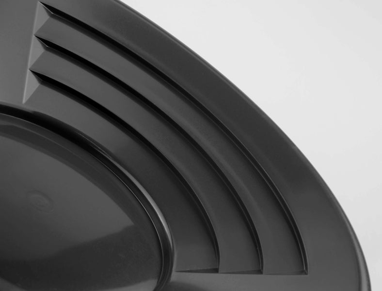 12" Black Dual Riffle Gold Pan,3" x 1/4" Deep Riffles