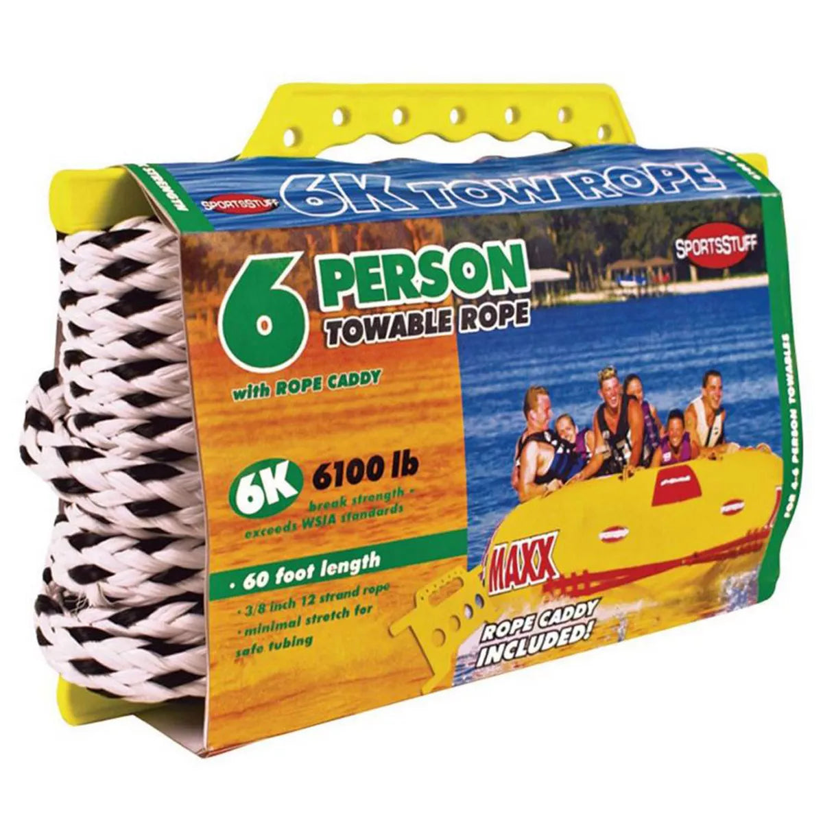 Airhead SPORTSSTUFF Towable Tube 6-Person 60-foot Tow Rope, 6100lbs