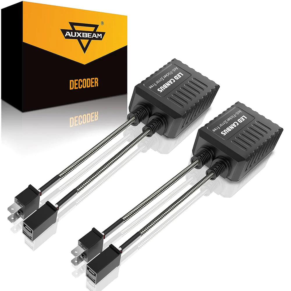 Auxbeam H7 C20-model Decoder-pro Enhanced Led Headlight Bulbs Canbus Decoder Harness Resistor Conversion Kit 2pcs/set