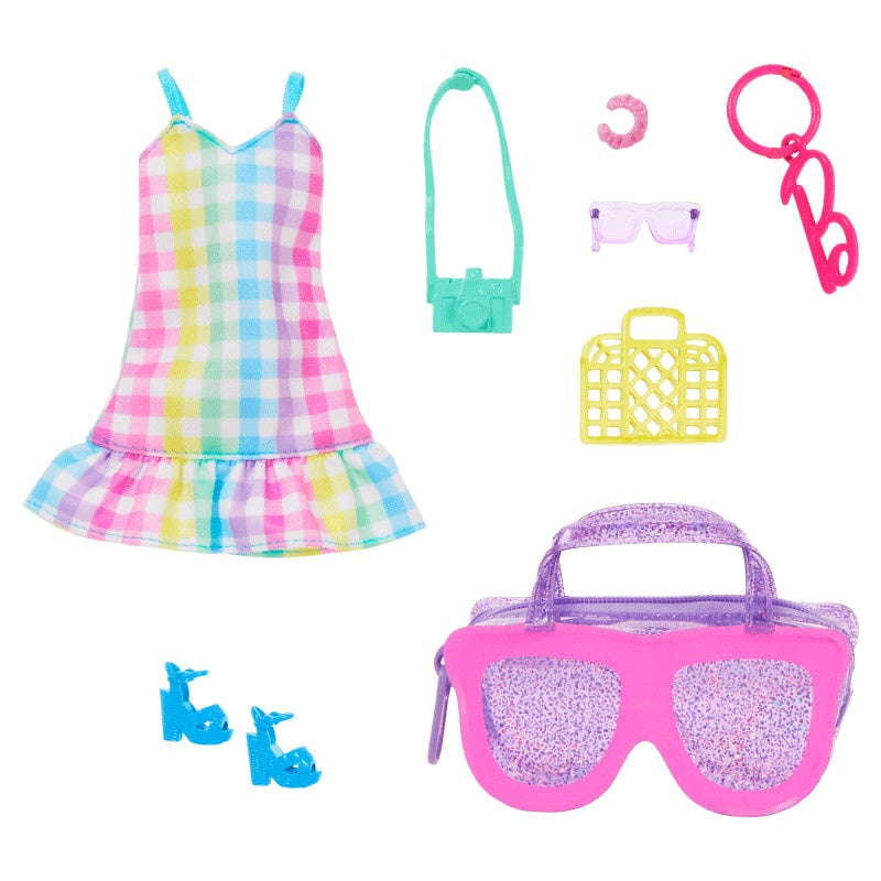 Barbie Doll Clothing, Deluxe Keychain Bag With Summery Accessories