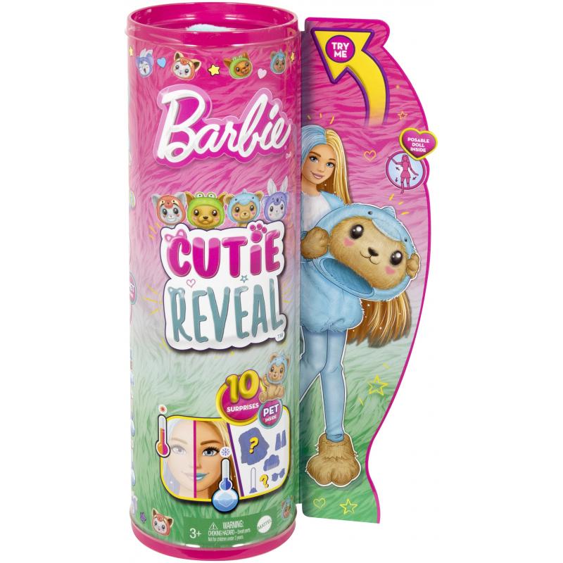 Barbie Cutie Reveal doll, teddy bear in a plush dolphin costume