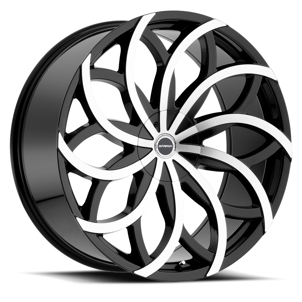 STRADA S61 HURACAN 26X10 15MM 5X115/5X120 GLOSS BLACK MACHINED | S61650115GBM