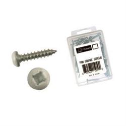 AP Products 012-PSQ50W White Pan Head Square Recess Screws, 8x1-1/4" - 50/Pk