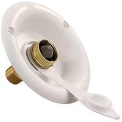 JR Products 321-B-26-A Polar White City Water Dish w/ Brass Check Valve