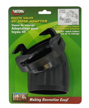 Valterra T1025VP Black 45 Deg. Sewer Hose Connector
