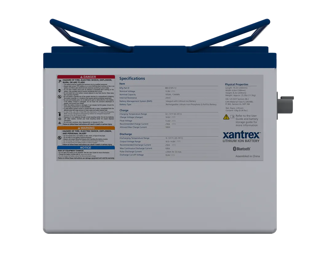 Xantrex | Lithium-Ion Battery | 883-0105-12 | 12V | 105Ah