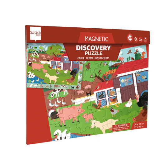 Scratch - 2 In 1 Magnetic Puzzle - Discovery Game - Farm