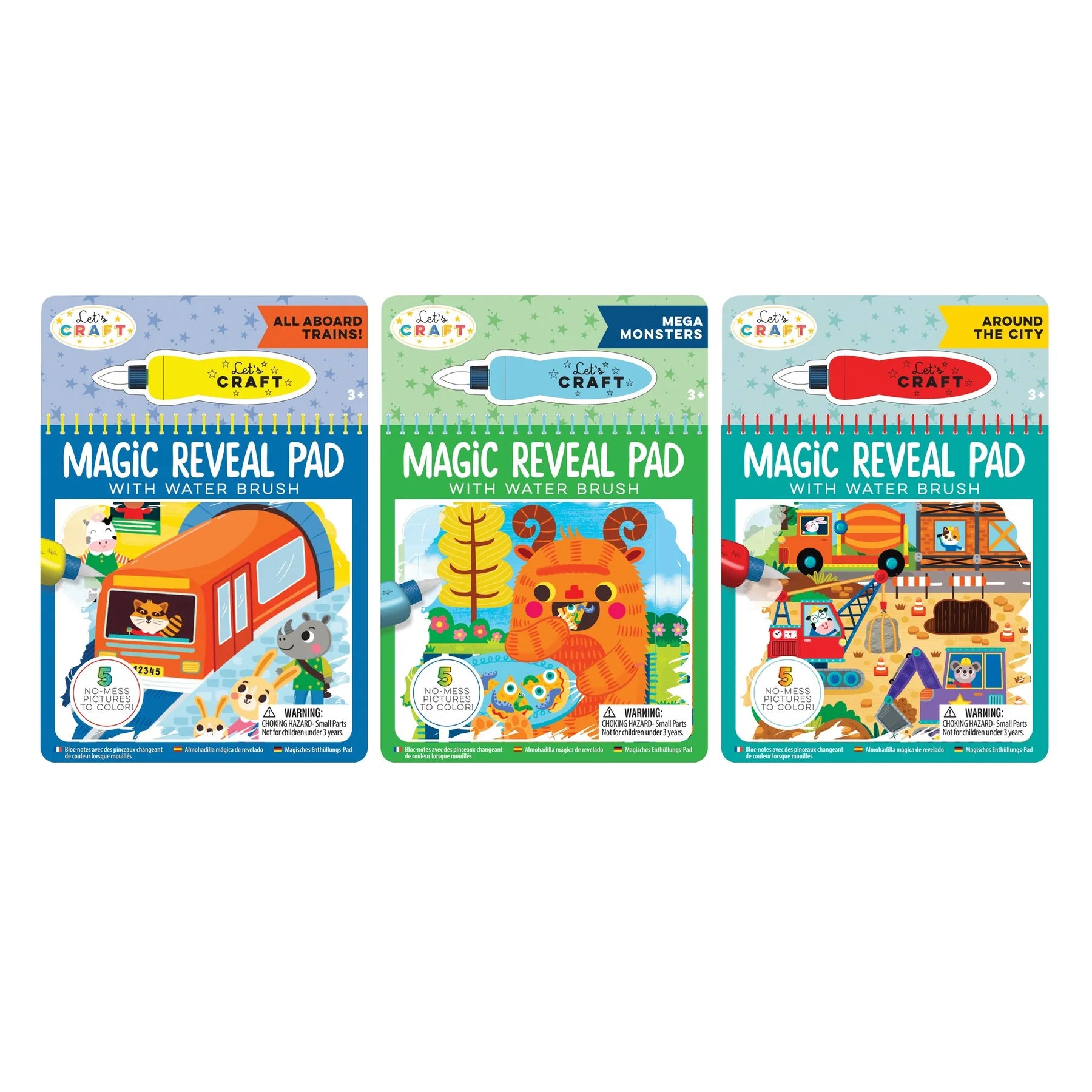 Magic Water Reveal Pads Monsters, Trains & City 1 piece