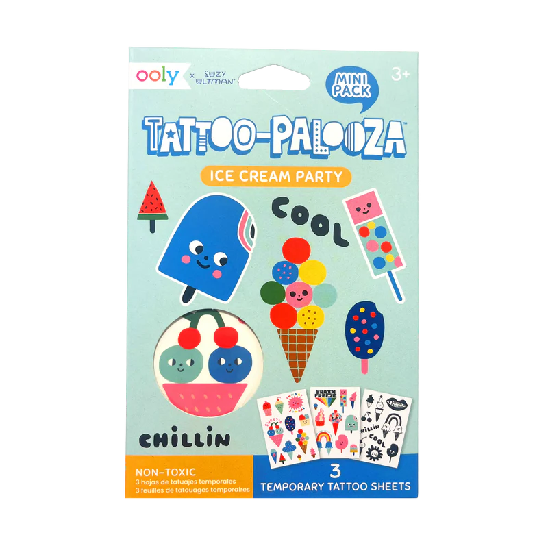 Ooly Tattoo-Palooza x Suzy Ultman: Temporary Tattoos Mini Pack - Ice Cream Party