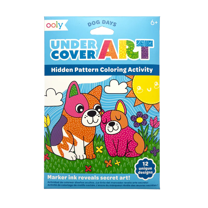 Ooly Undercover Art Hidden Pattern Coloring Activity Art Cards - Dog Days