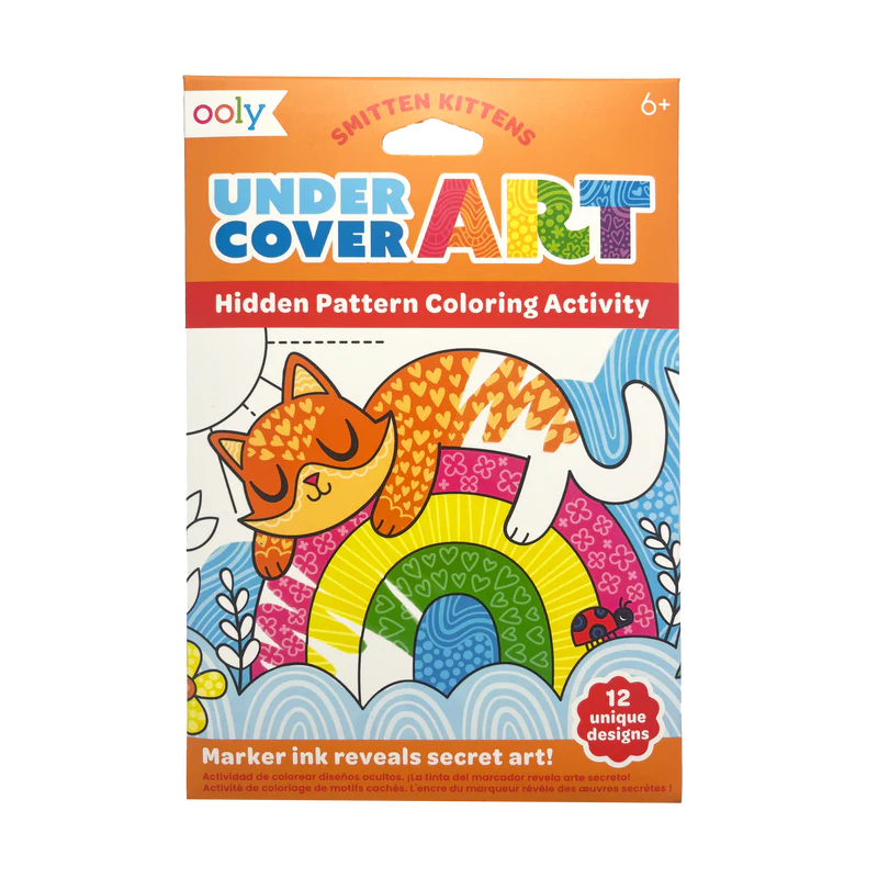 Ooly Undercover Art Hidden Pattern Coloring Activity Art Cards - Smitten Kittens