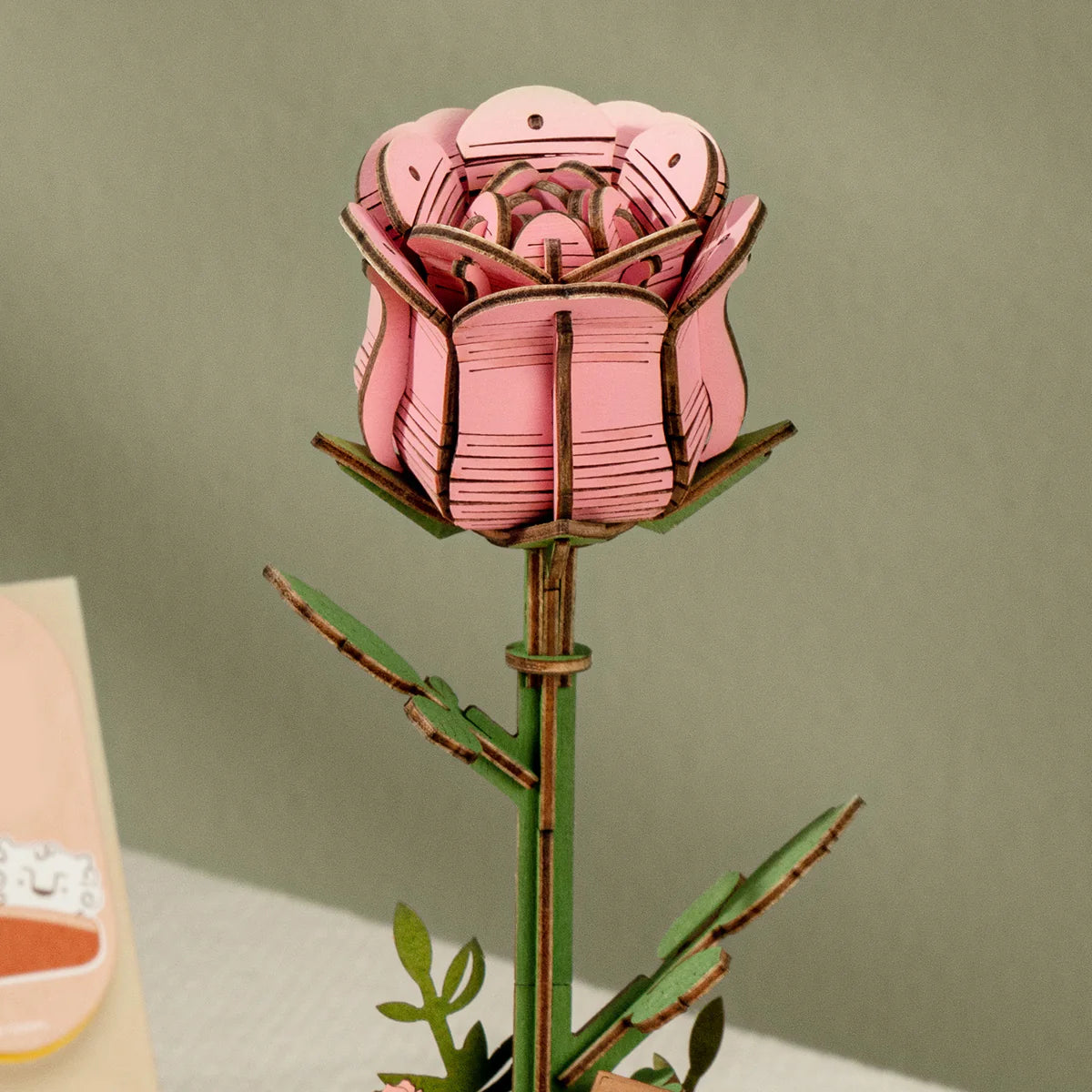 Rowood DIY Wooden Pink Rose