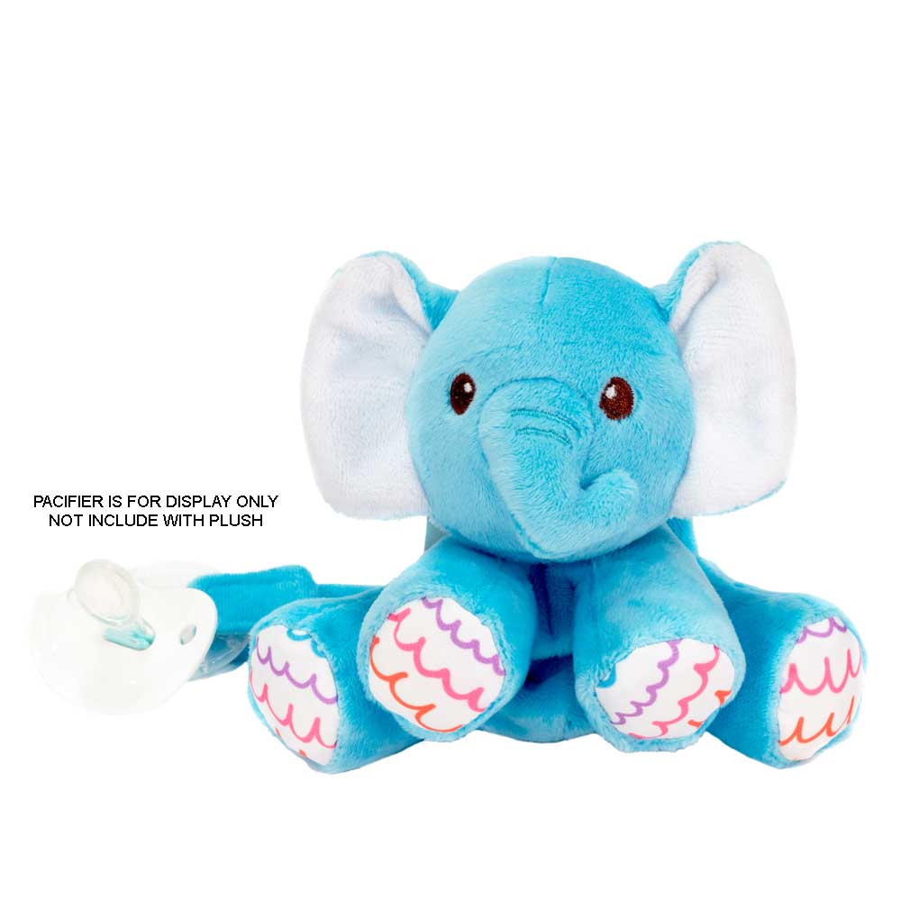 4" Floppy Body Pacifier Holder Elephant