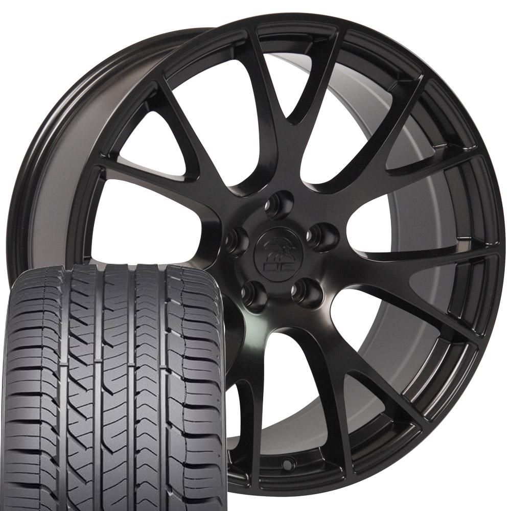 OE Wheels DG69 22x10 5x139.7 Satin Black Wheels 285-45-22 Goodyear Eagle Sport Tires SET