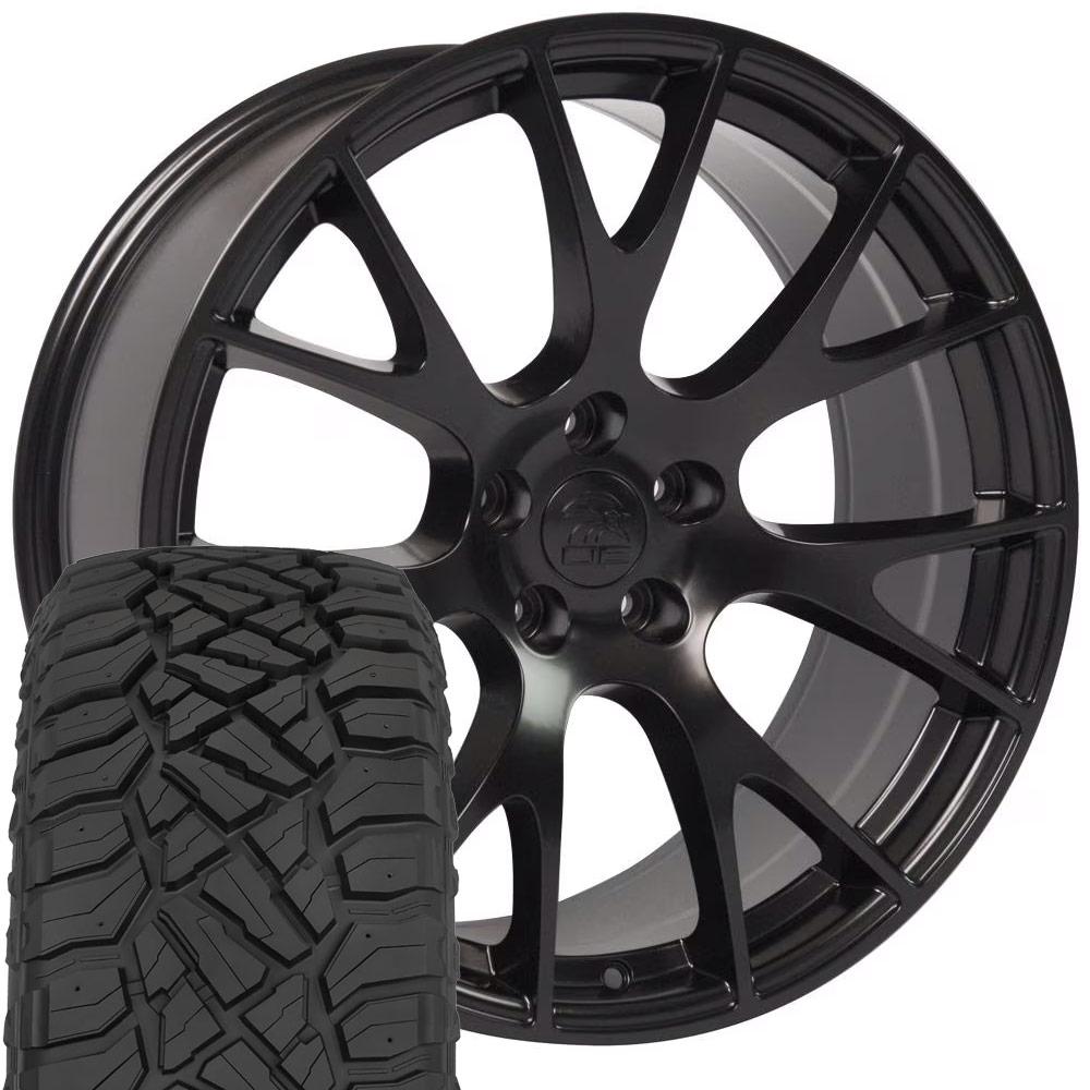 OE Wheels DG69 22x10 5x139.7 Satin Black Wheels 285-45-22 Sailun TerraMax RT Tires SET