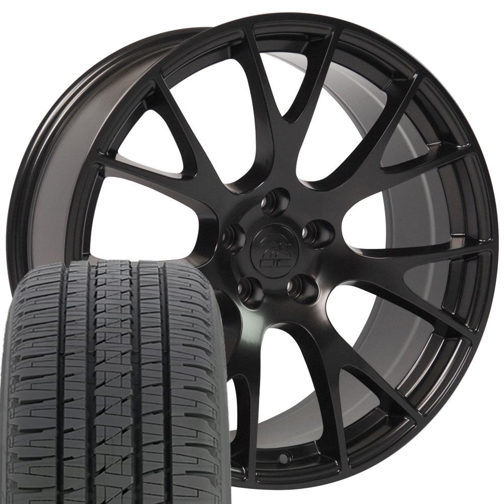 OE Wheels DG69 22x10 5x139.7 Satin Black Wheels 285-45-22 Bridgestone Dueler Alenza HL Tires SET